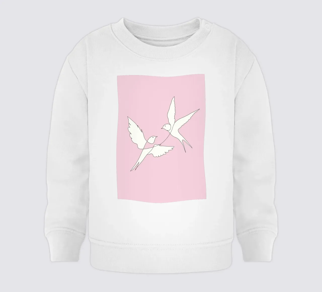 Two Swallows Line Art baby sweatshirt by Nadjaa