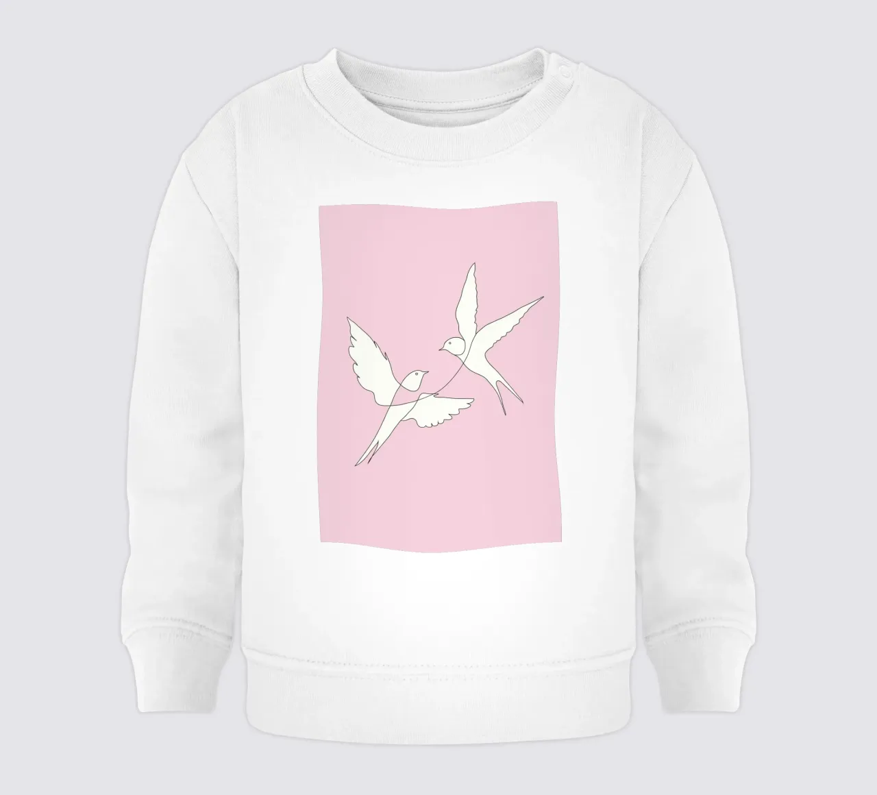 Two Swallows Line Art felpa neonato da Nadjaa