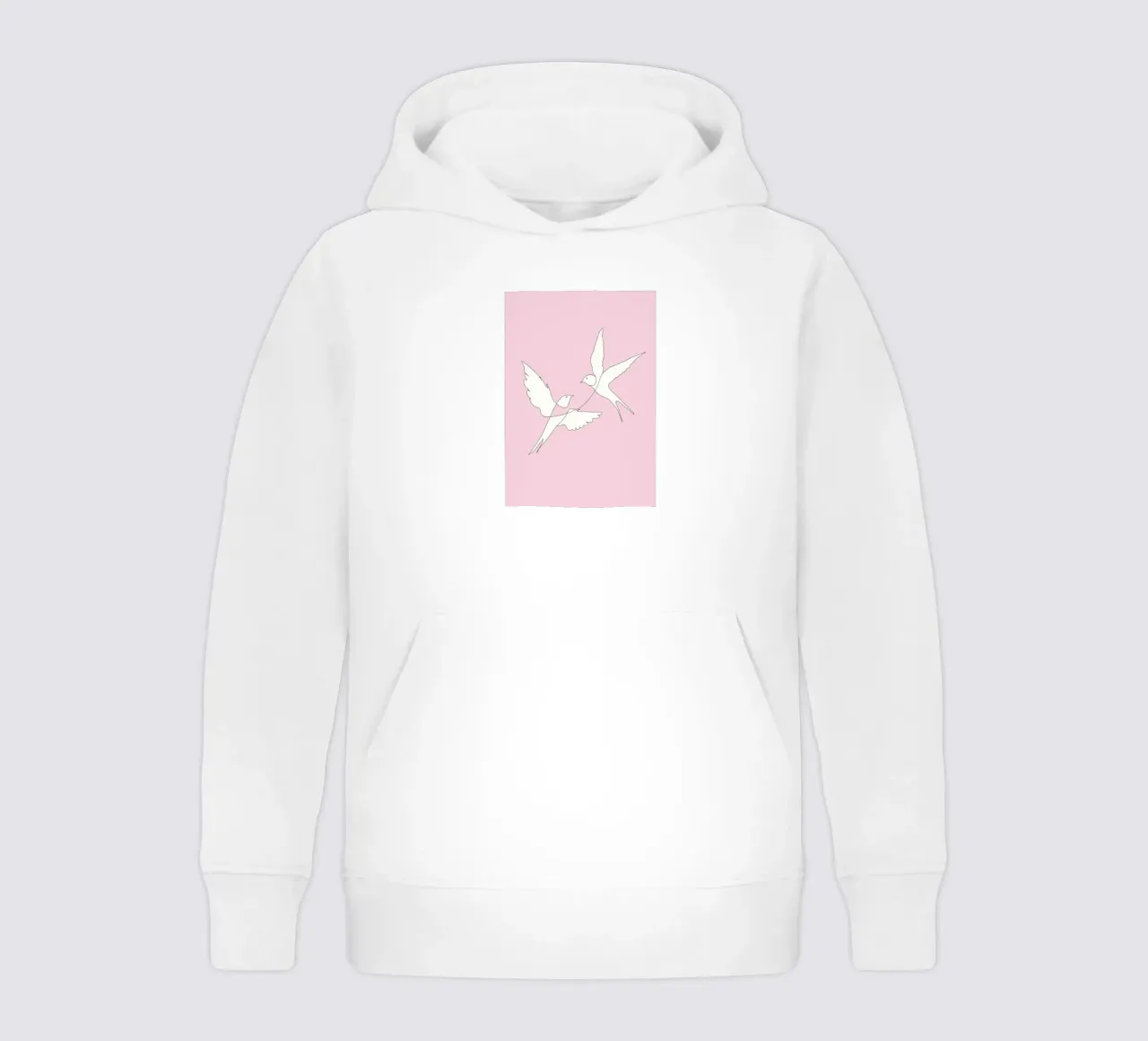 Two Swallows Line Art felpa bambino con cappuccio da Nadjaa