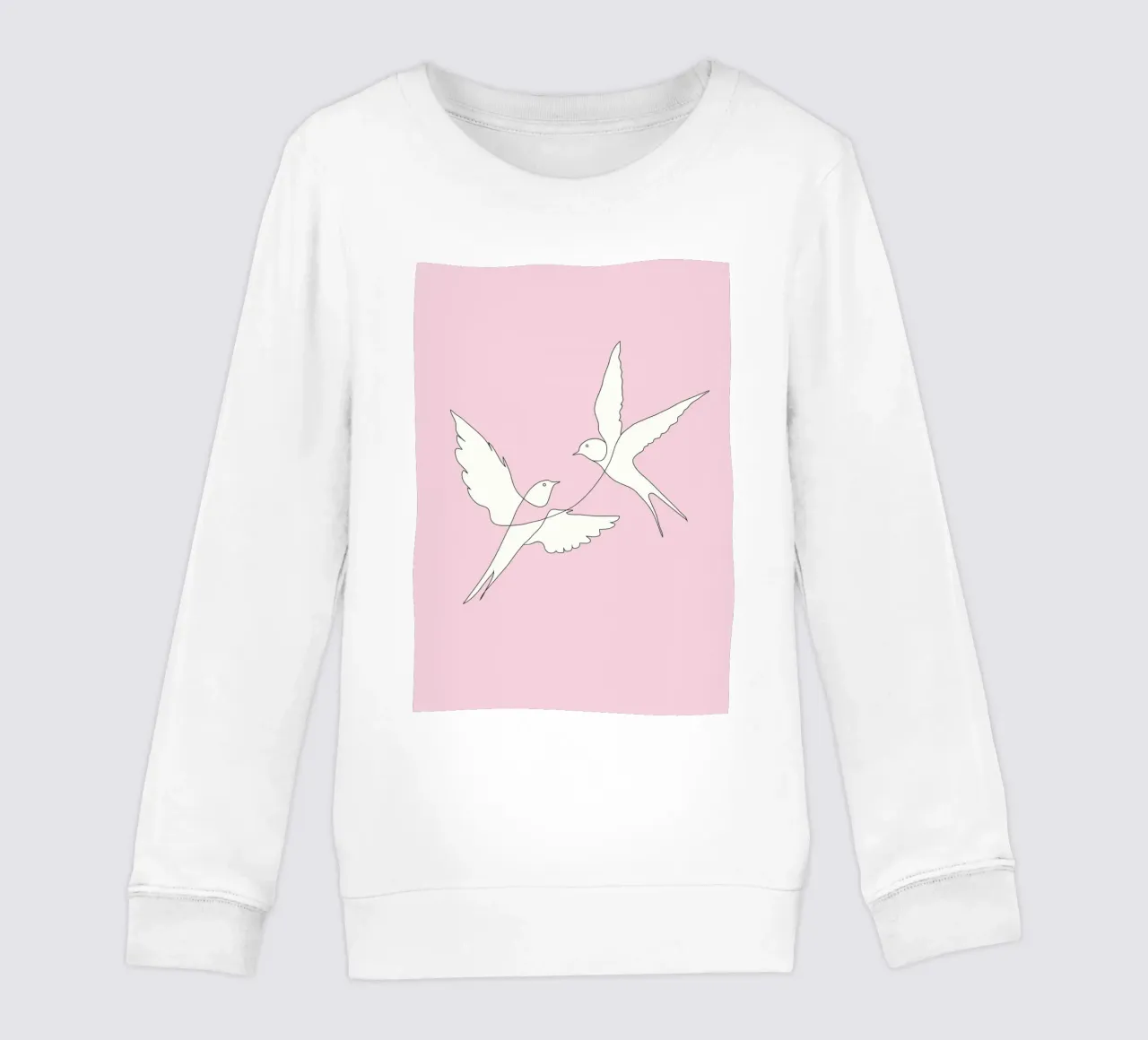 Two Swallows Line Art felpa bambino da Nadjaa