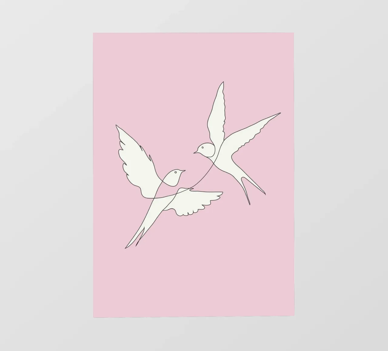 Two Swallows Line Art telo in pvc da Nadjaa