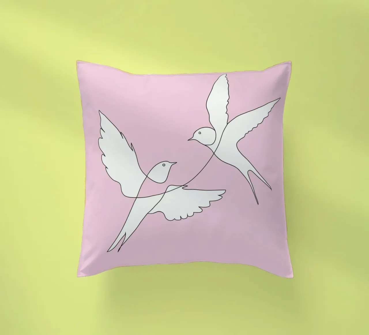 Two Swallows Line Art cuscino da Nadjaa