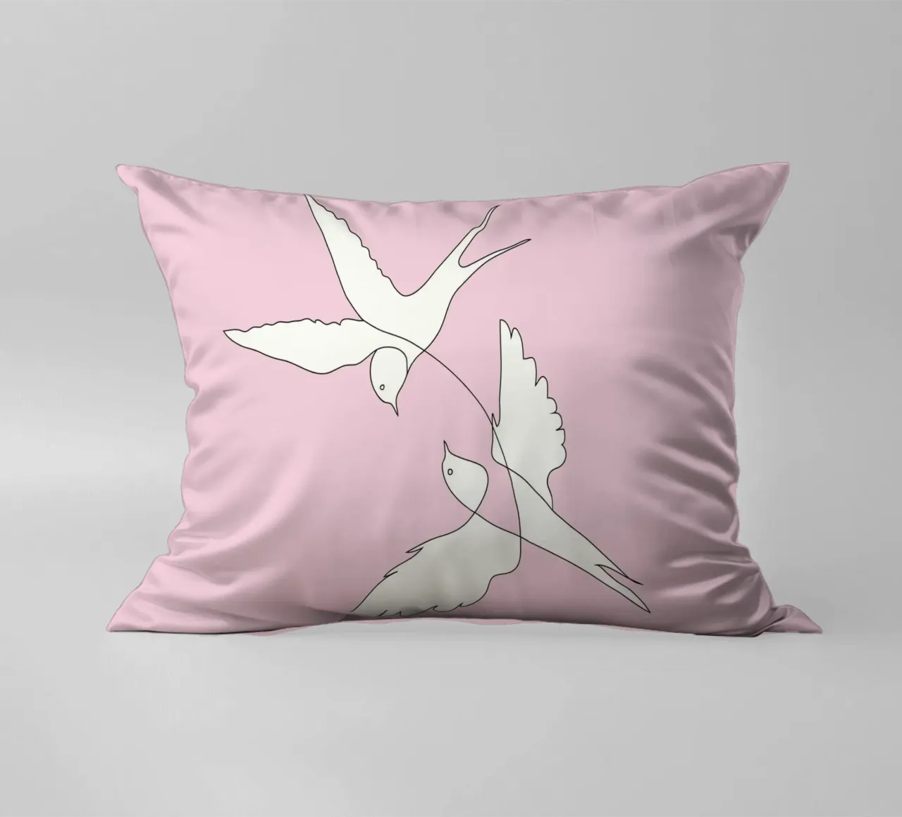 Two Swallows Line Art cuscino da Nadjaa