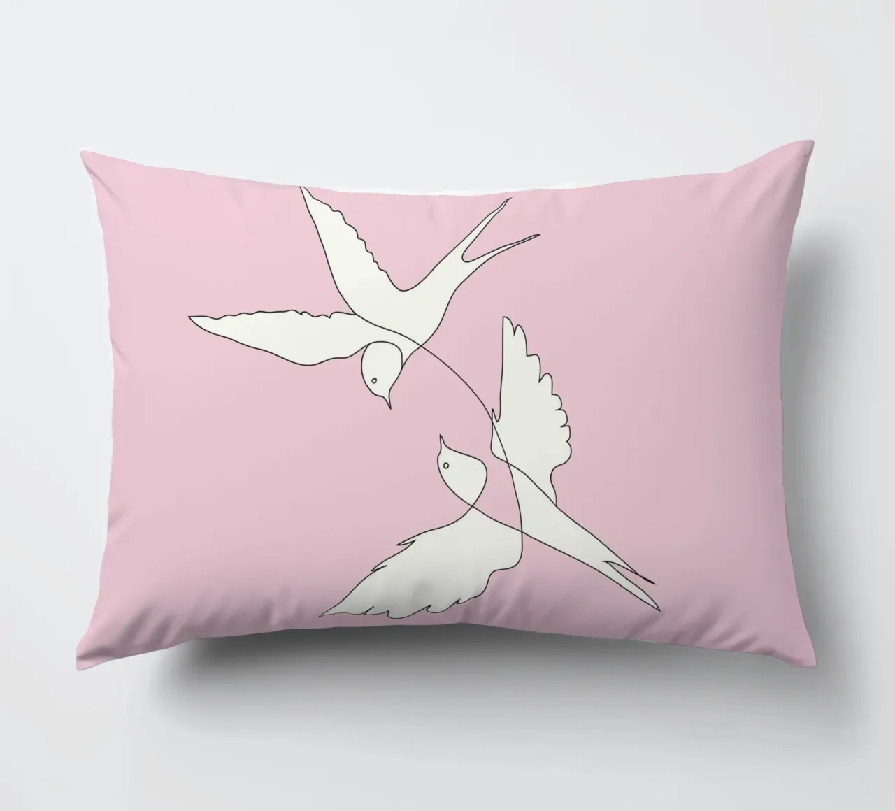 Two Swallows Line Art cuscino da Nadjaa