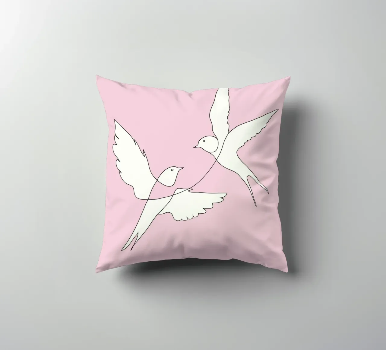 Two Swallows Line Art cuscino da Nadjaa