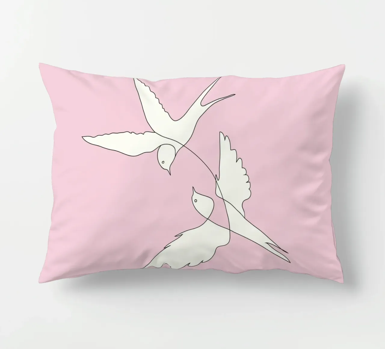 Two Swallows Line Art cuscino da Nadjaa