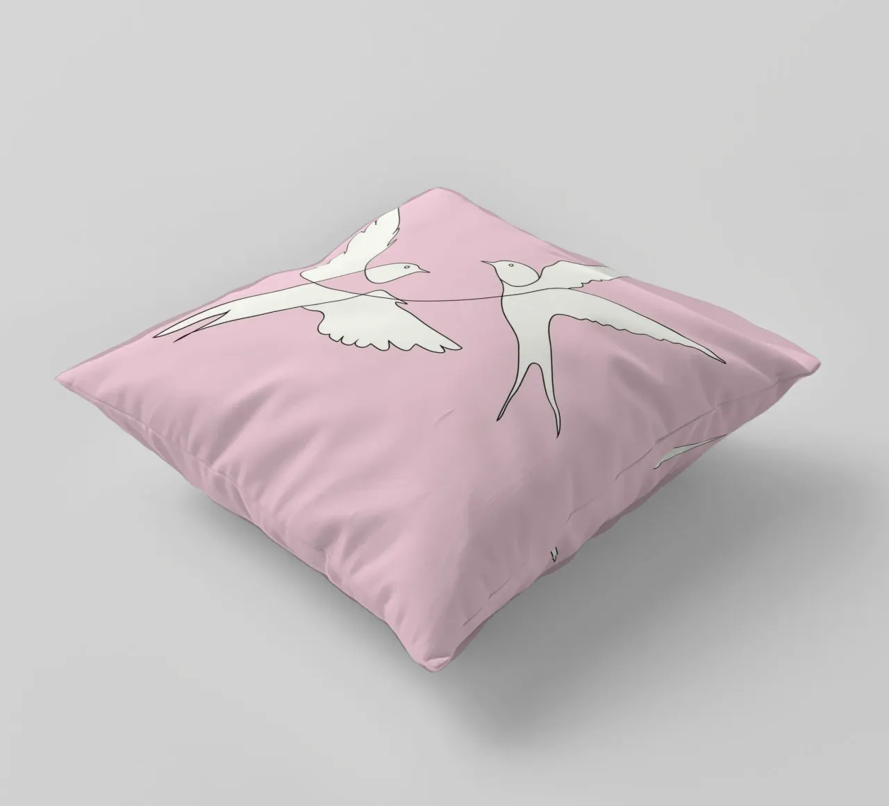 Two Swallows Line Art cuscino da Nadjaa