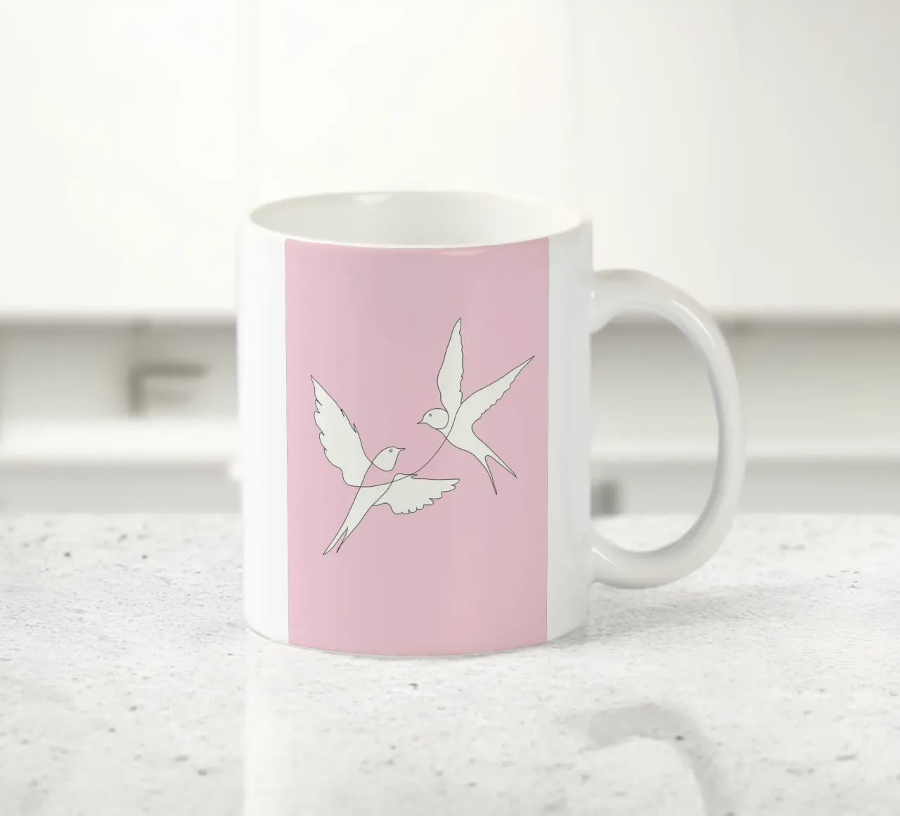 Two Swallows Line Art tazza in ceramica da Nadjaa