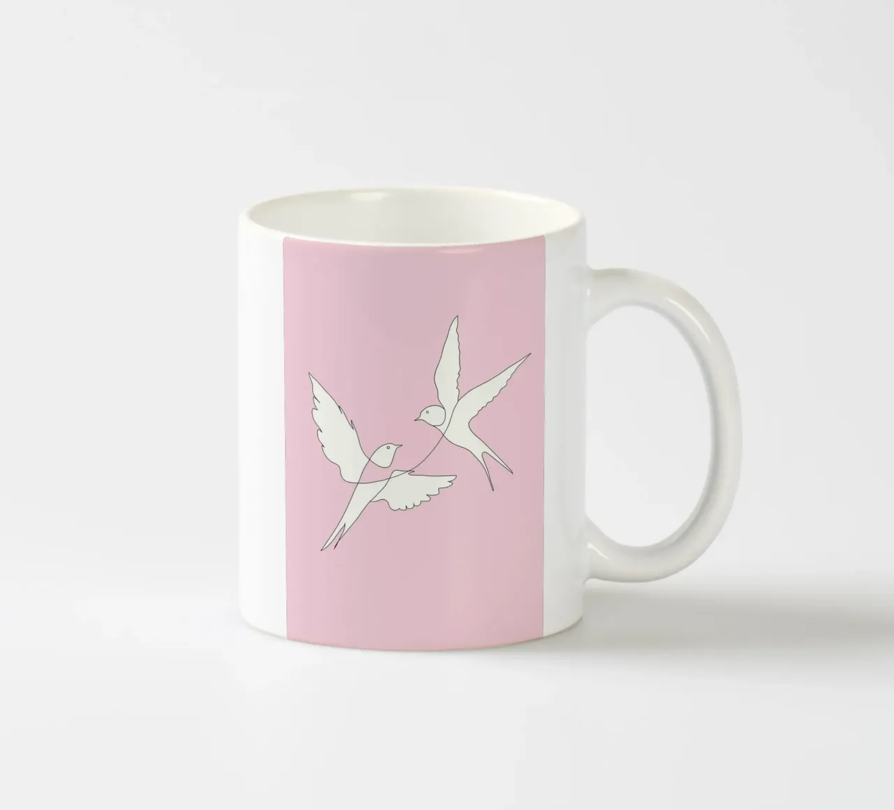 Two Swallows Line Art tazza in ceramica da Nadjaa