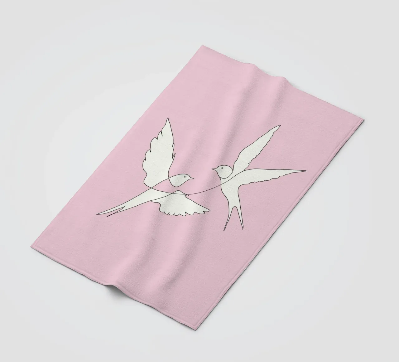 Two Swallows Line Art coperta in pile da Nadjaa