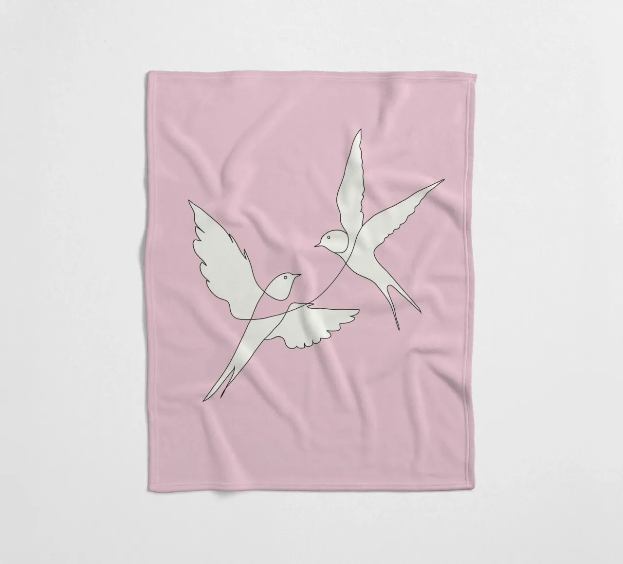 Two Swallows Line Art coperta in pile da Nadjaa