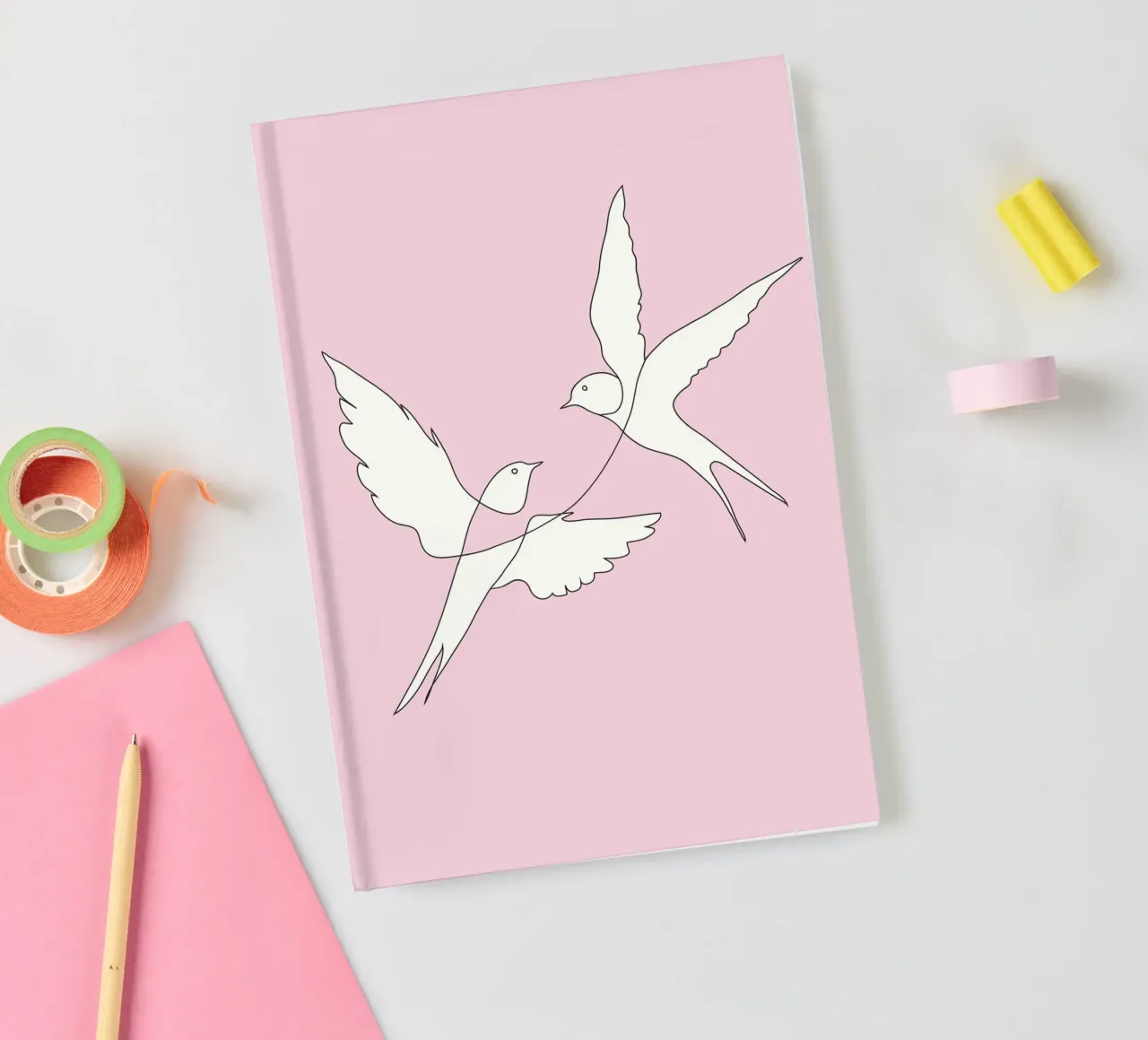 Two Swallows Line Art diario da Nadjaa