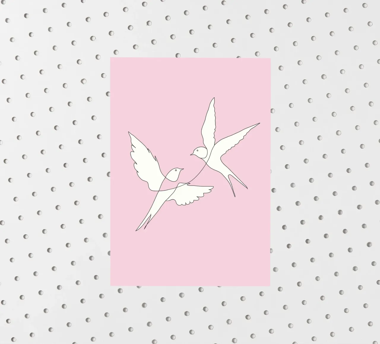 Two Swallows Line Art adesivo da Nadjaa