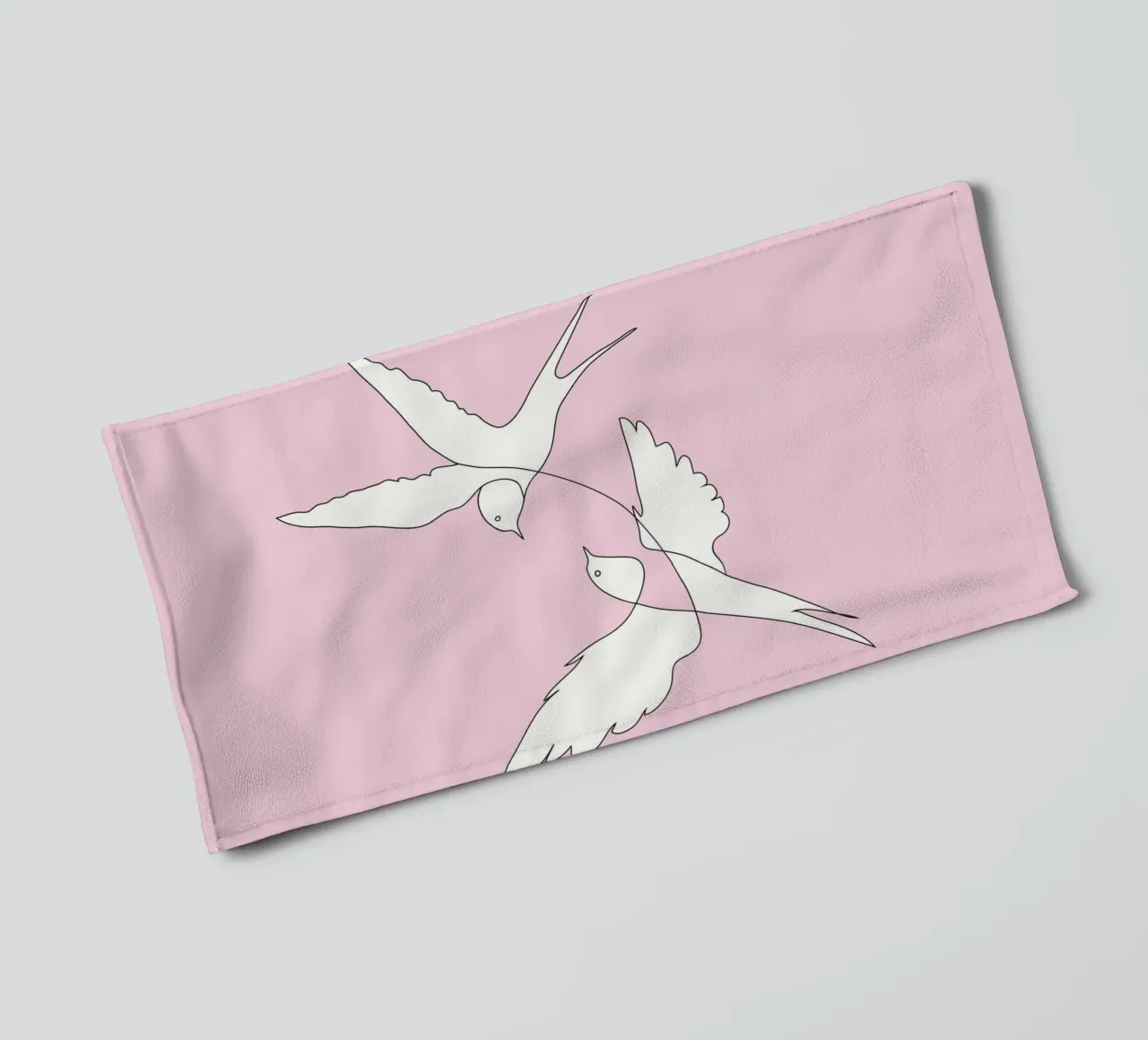 Two Swallows Line Art asciugamano da bagno da Nadjaa