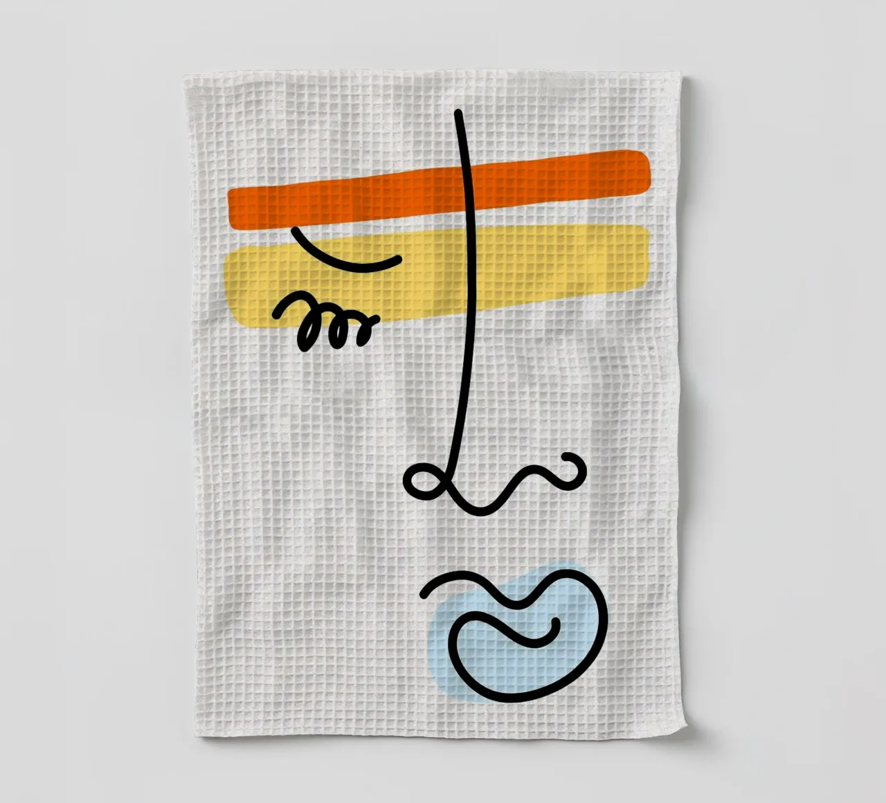 Dessin au trait de visage abstrait torchon de apple crumble