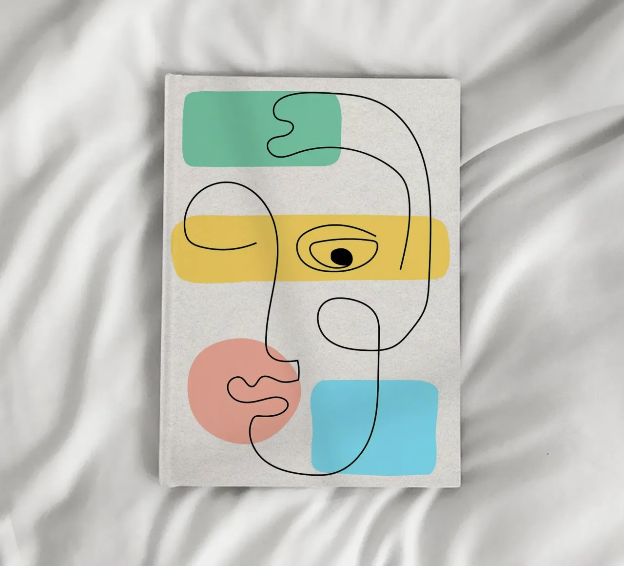 Abstract Face Line Art notebook by apple crumble