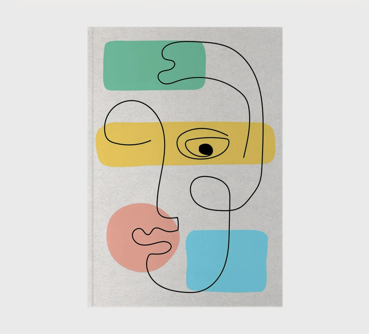 Abstract Face Line Art notebook by apple crumble