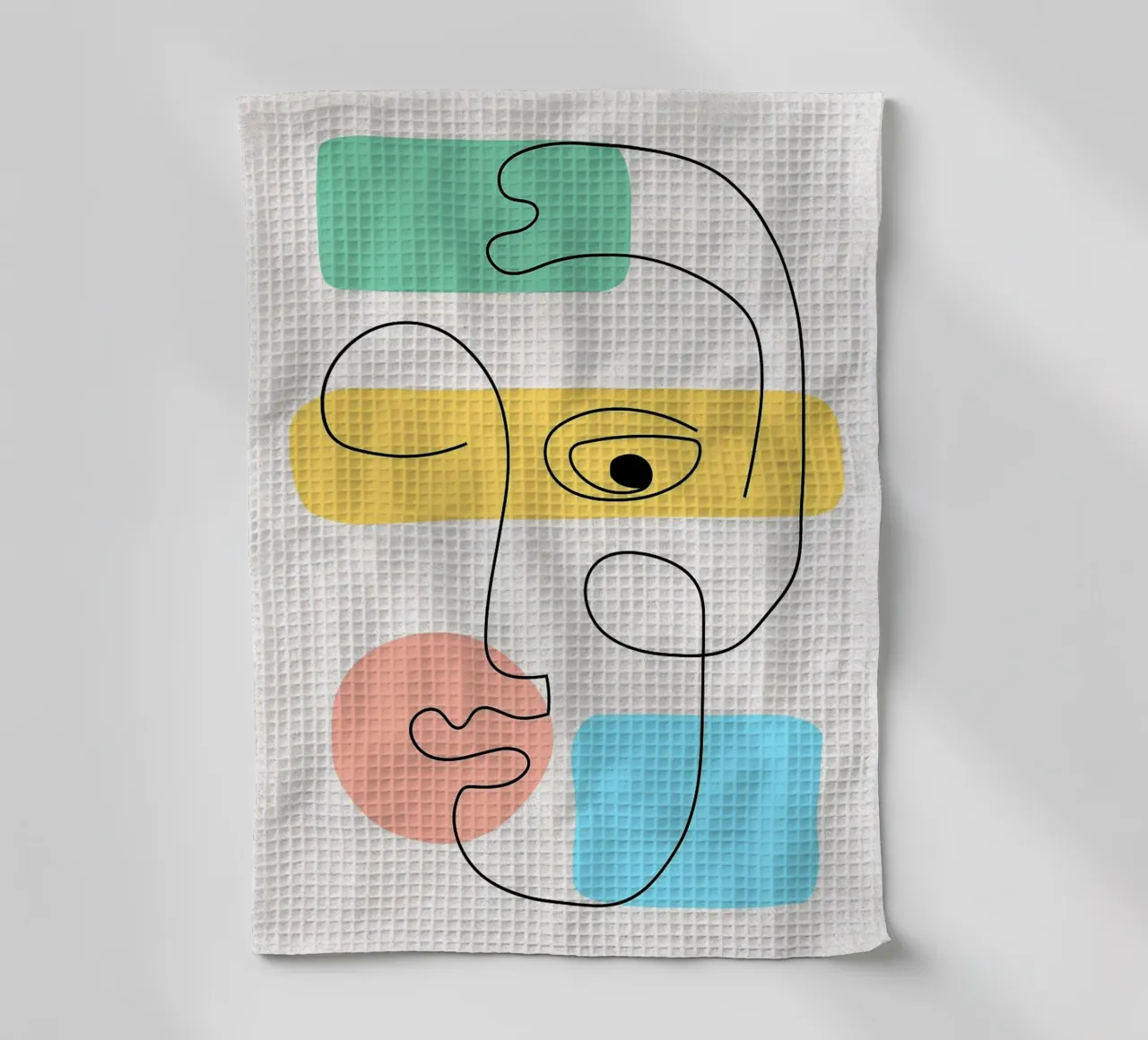 Dessin au trait de visage abstrait torchon de apple crumble