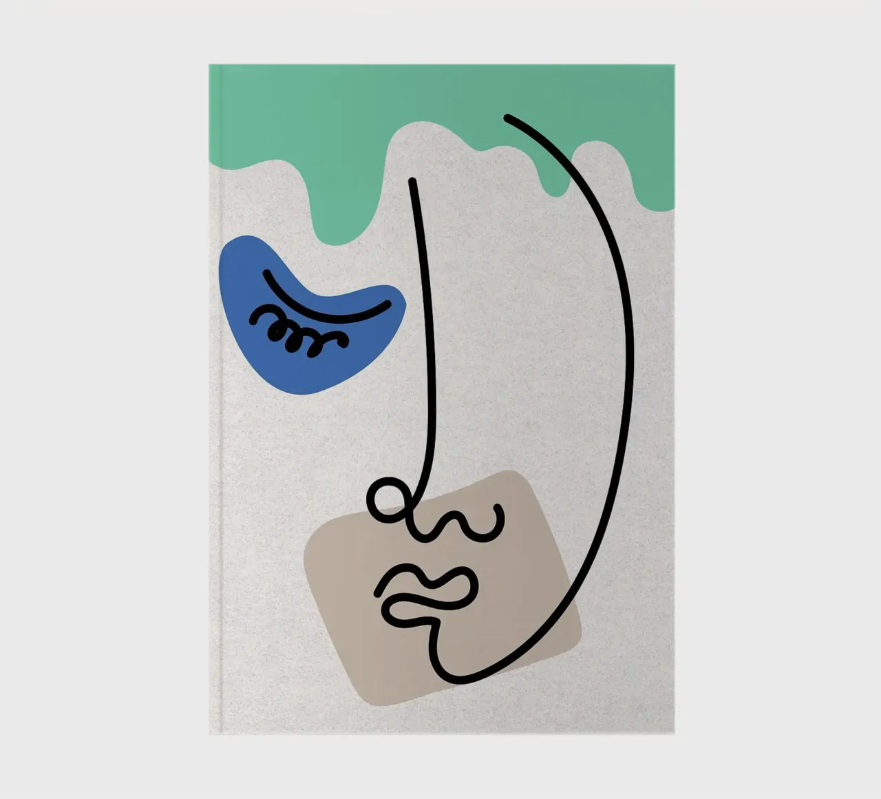 Abstract Face Line Art notebook by apple crumble