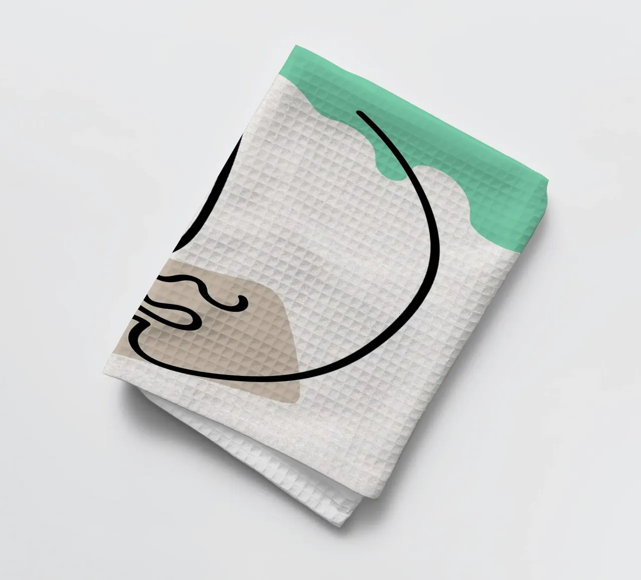 Dessin au trait de visage abstrait torchon de apple crumble