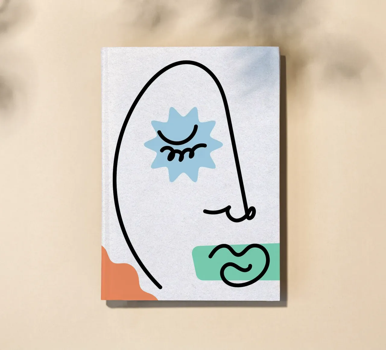 Abstract Face Line Art notebook by apple crumble