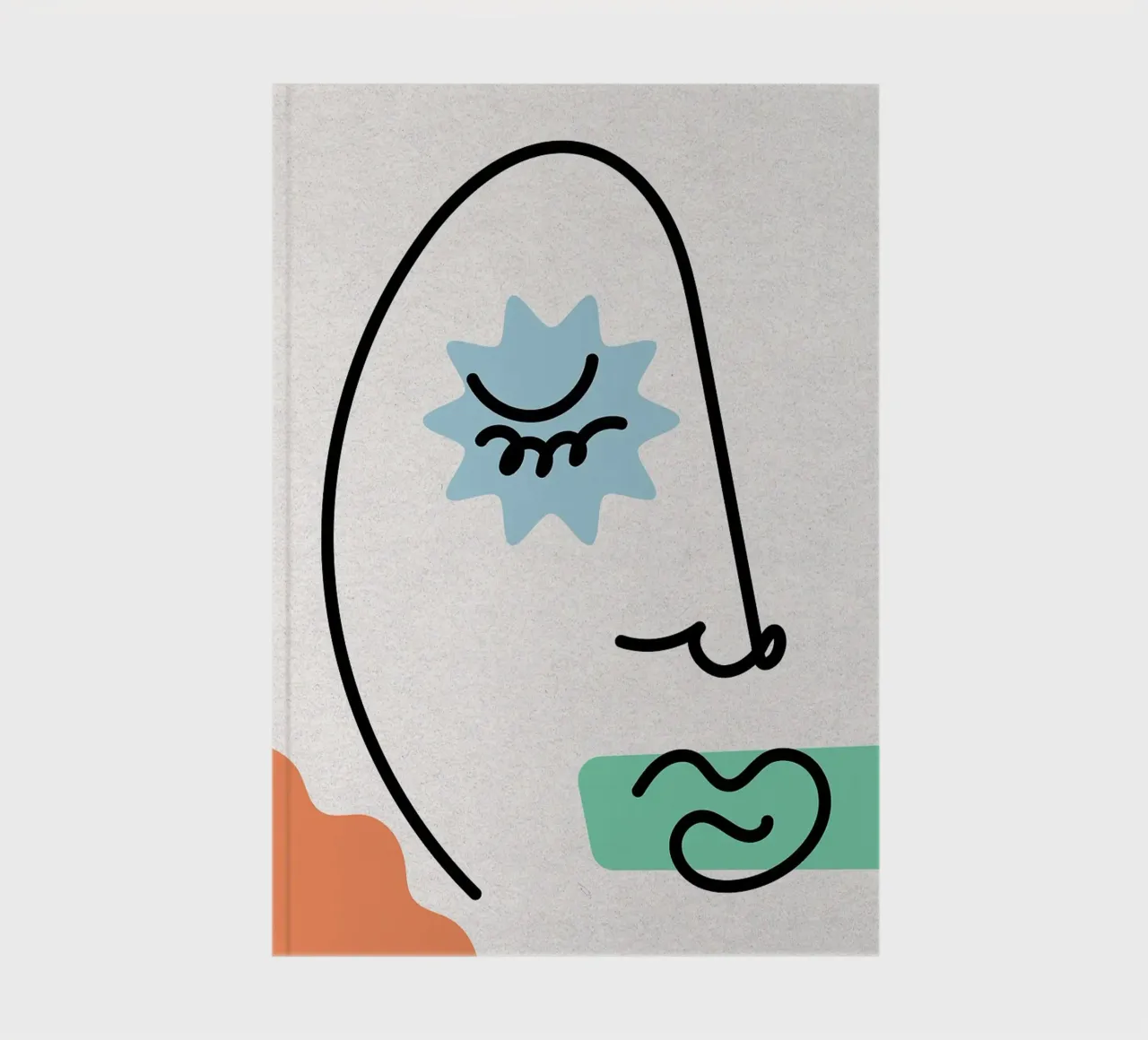 Abstract Face Line Art notebook by apple crumble