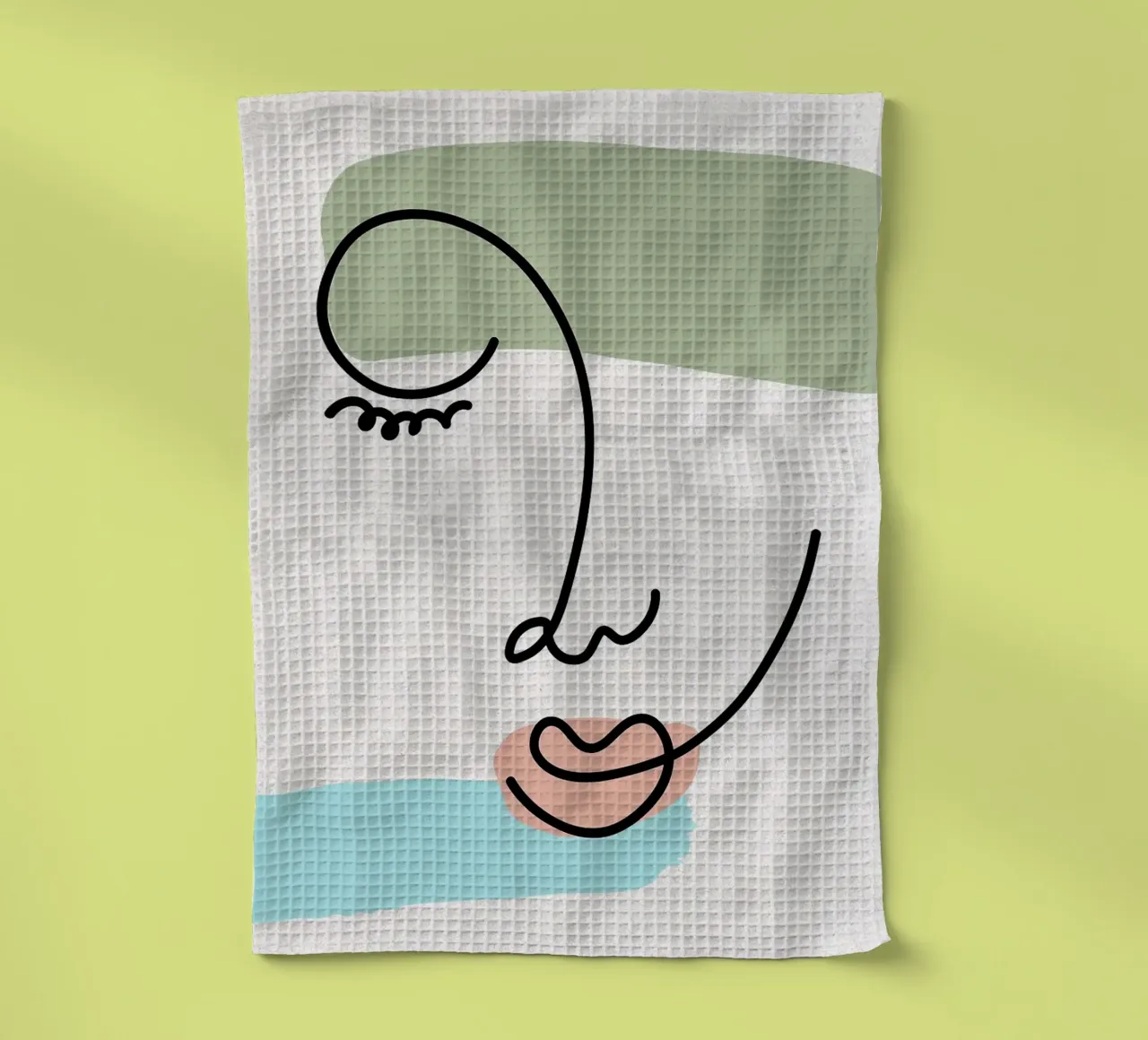 Dessin au trait de visage abstrait torchon de apple crumble