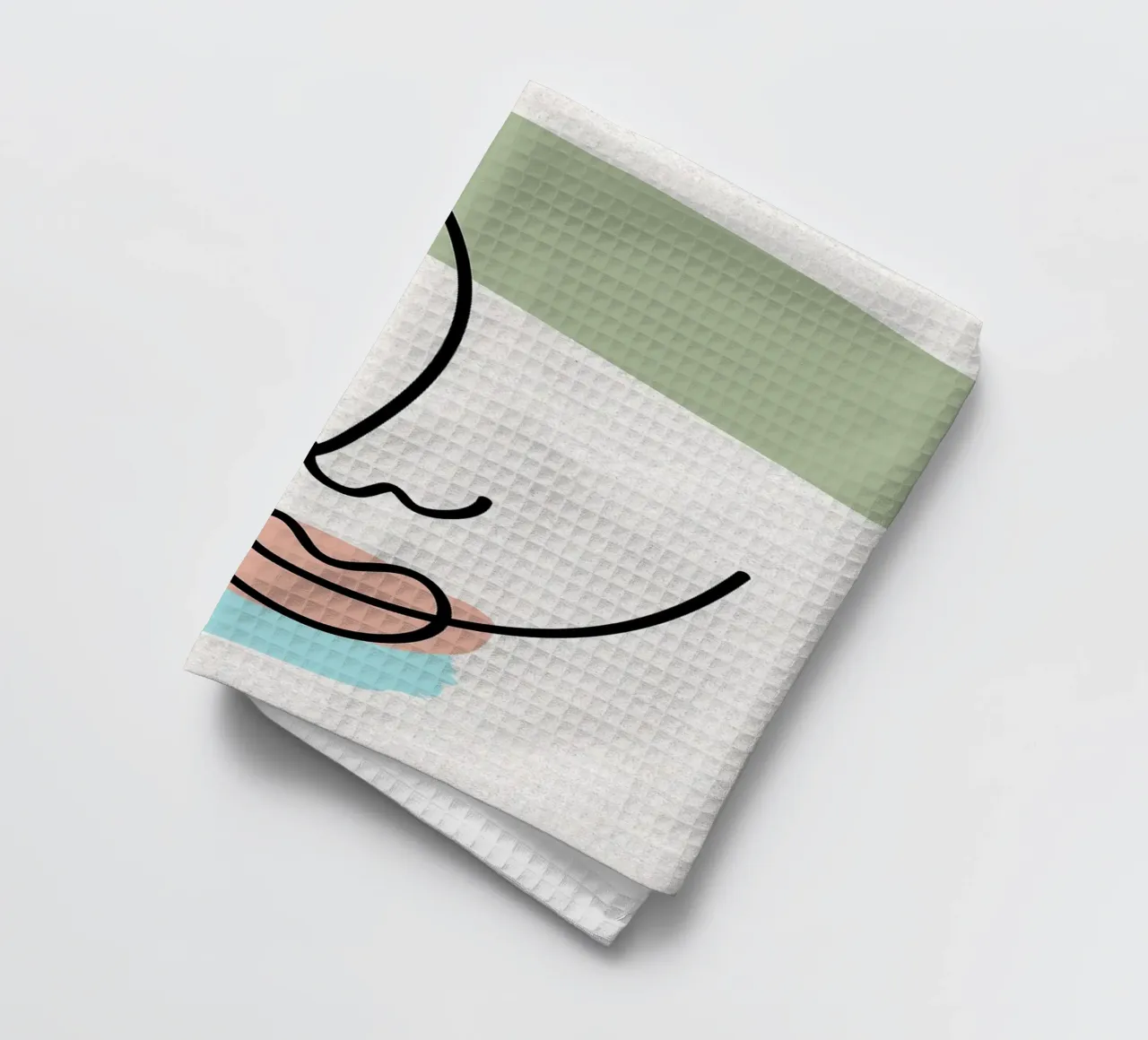 Dessin au trait de visage abstrait torchon de apple crumble