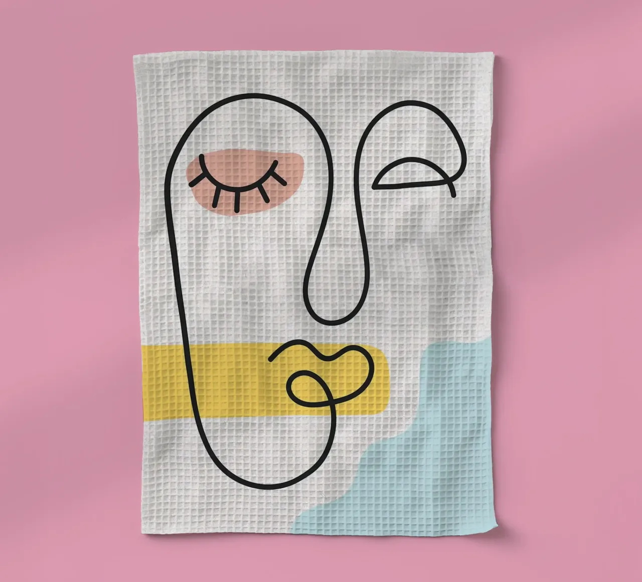 Dessin au trait de visage abstrait torchon de apple crumble