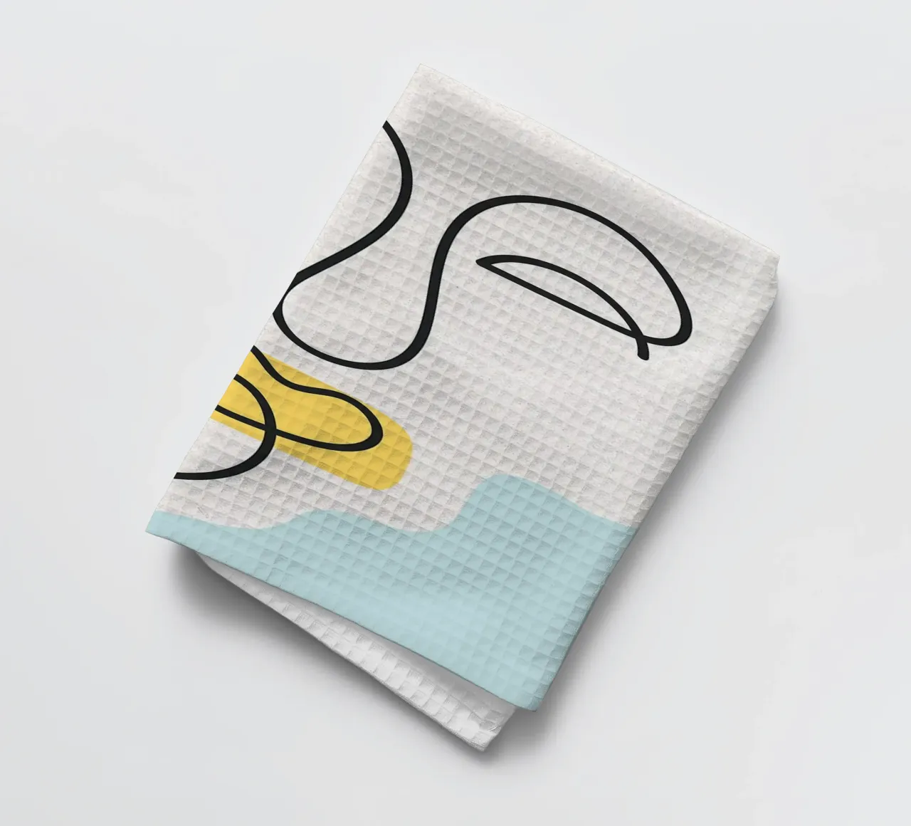 Dessin au trait de visage abstrait torchon de apple crumble