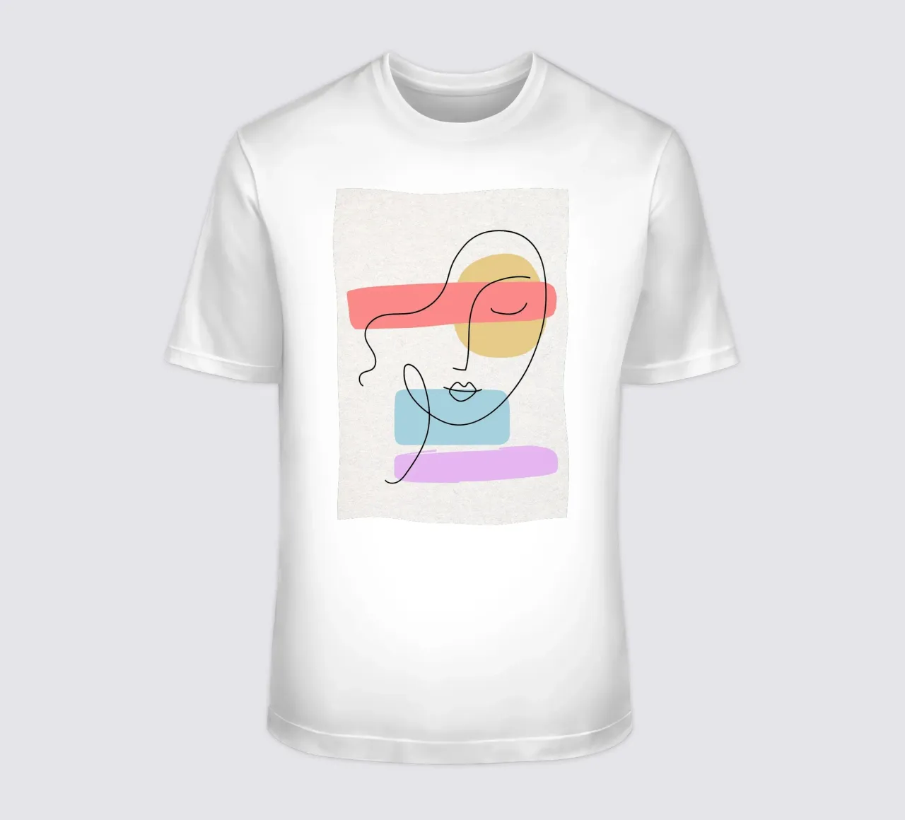Line art astratte di volti con forme t-shirt da apple crumble