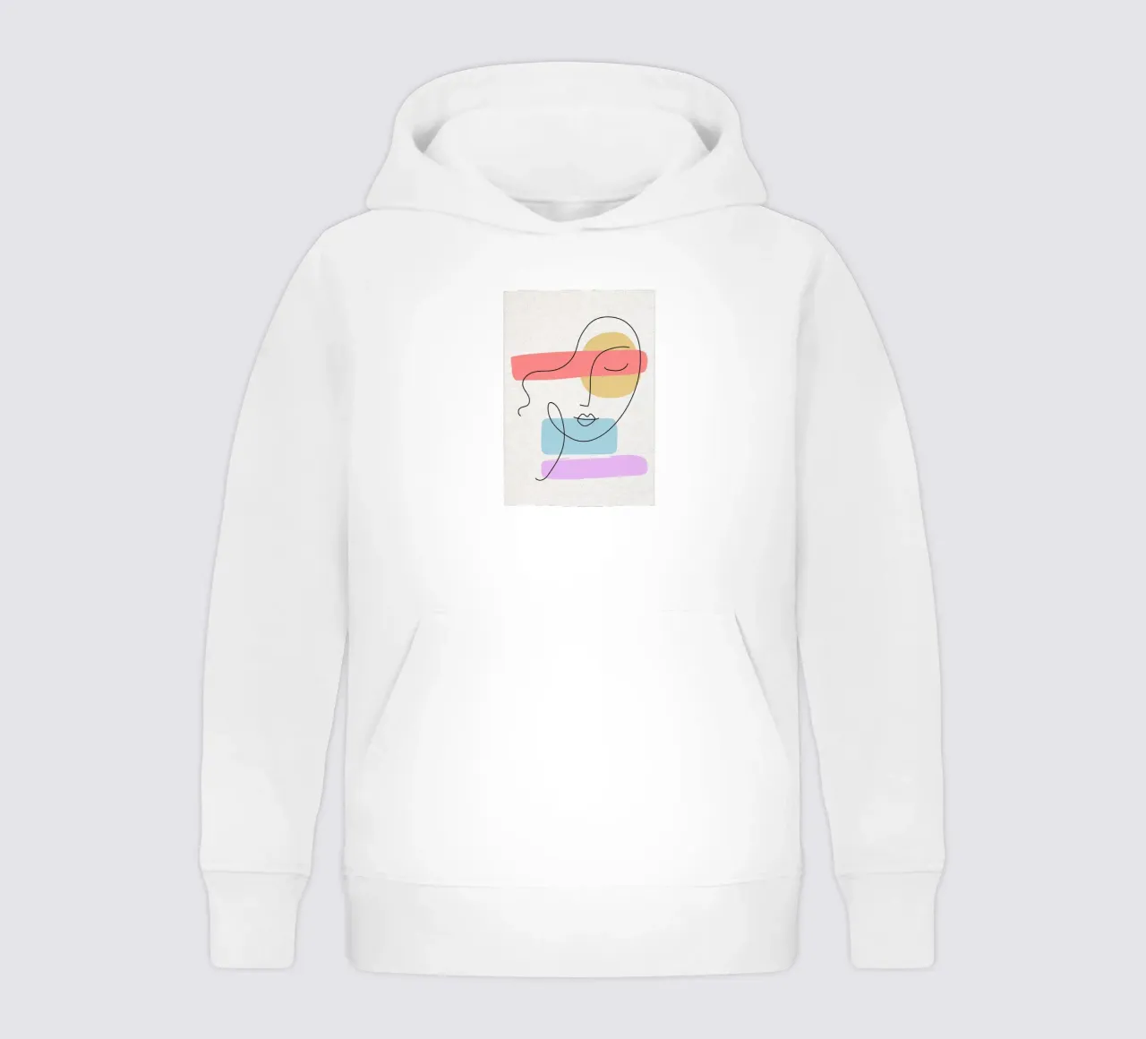 Line art astratte di volti con forme felpa bambino con cappuccio da apple crumble