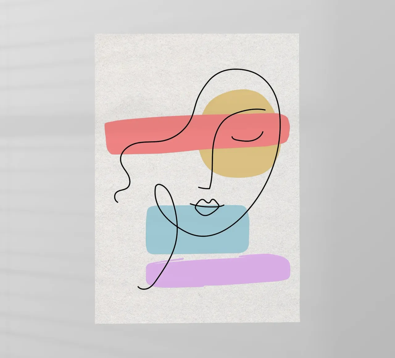 Line art astratte di volti con forme pellicola backlit da apple crumble