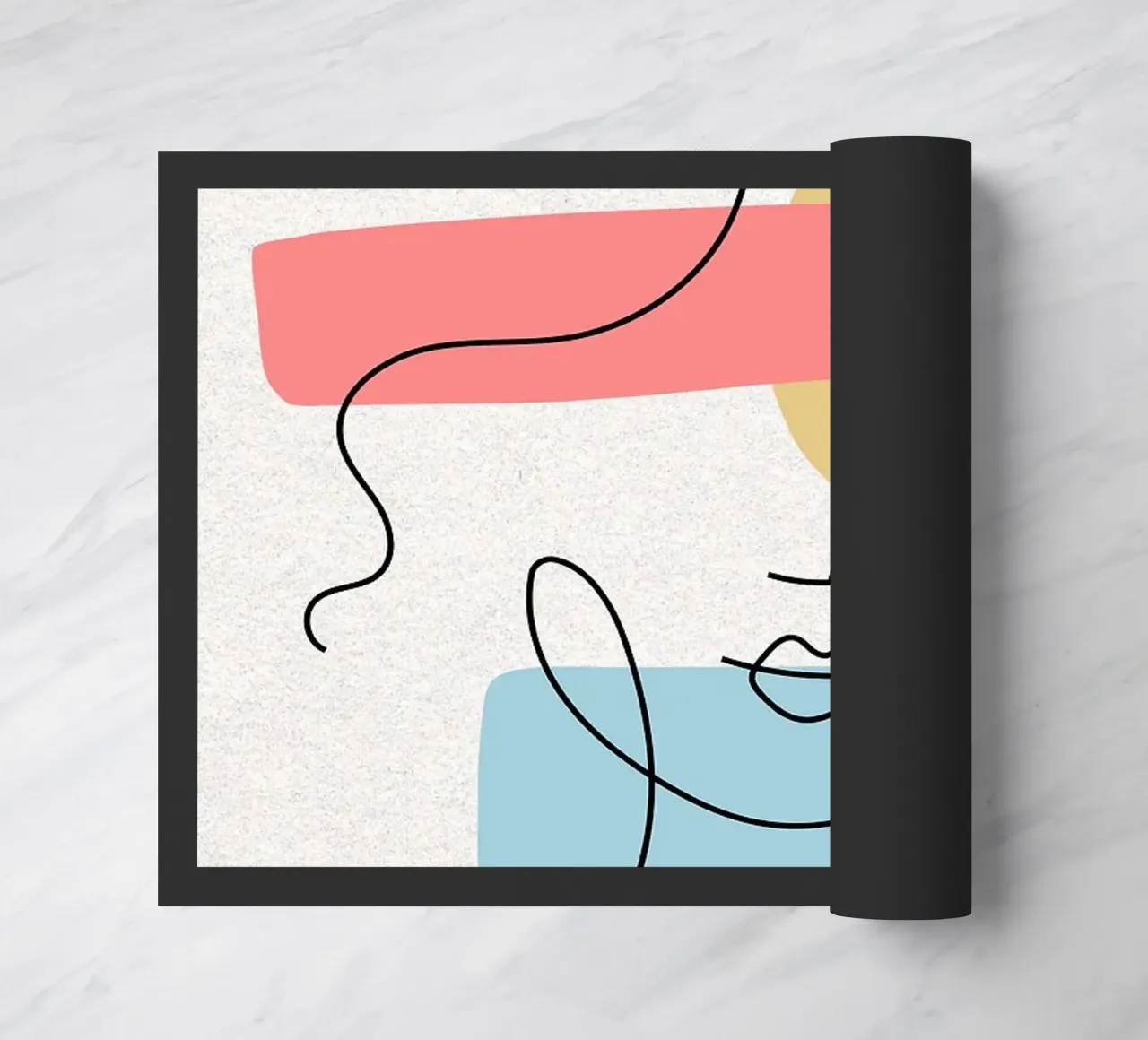 Line art astratte di volti con forme zerbino da apple crumble