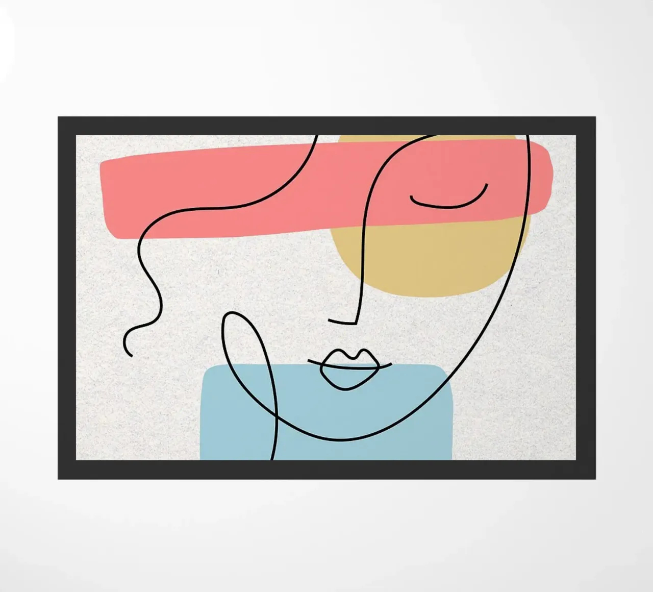 Line art astratte di volti con forme zerbino da apple crumble