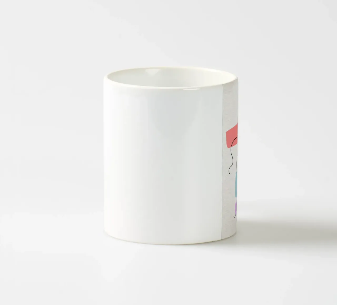 Line art astratte di volti con forme tazza in ceramica da apple crumble
