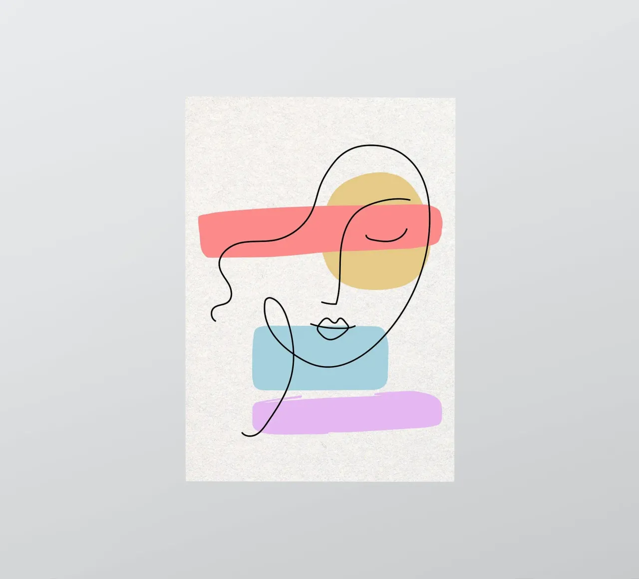 Line art astratte di volti con forme adesivo da apple crumble