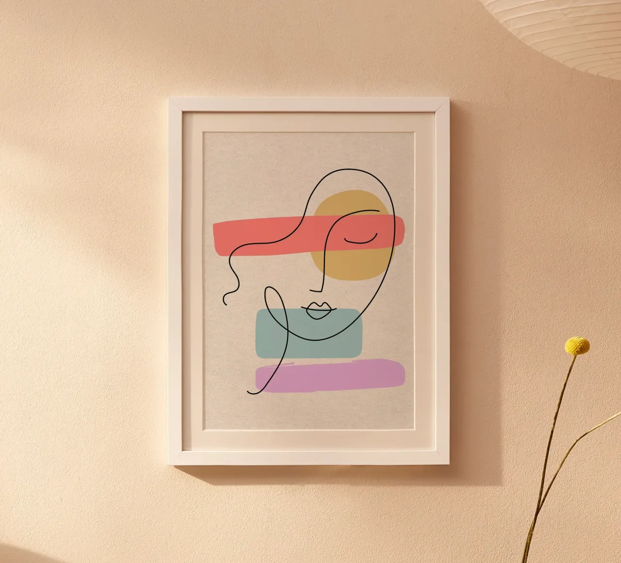 Line art astratte di volti con forme poster da apple crumble