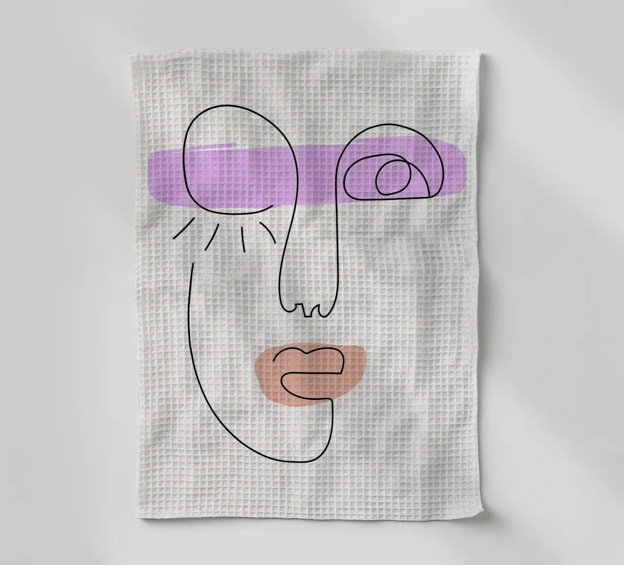 Dessin au trait de visage abstrait torchon de apple crumble