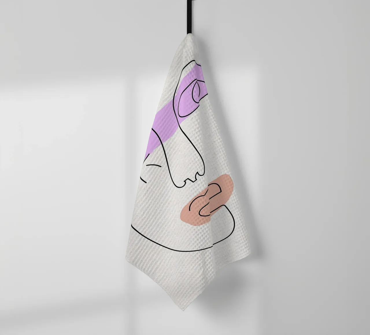 Dessin au trait de visage abstrait torchon de apple crumble