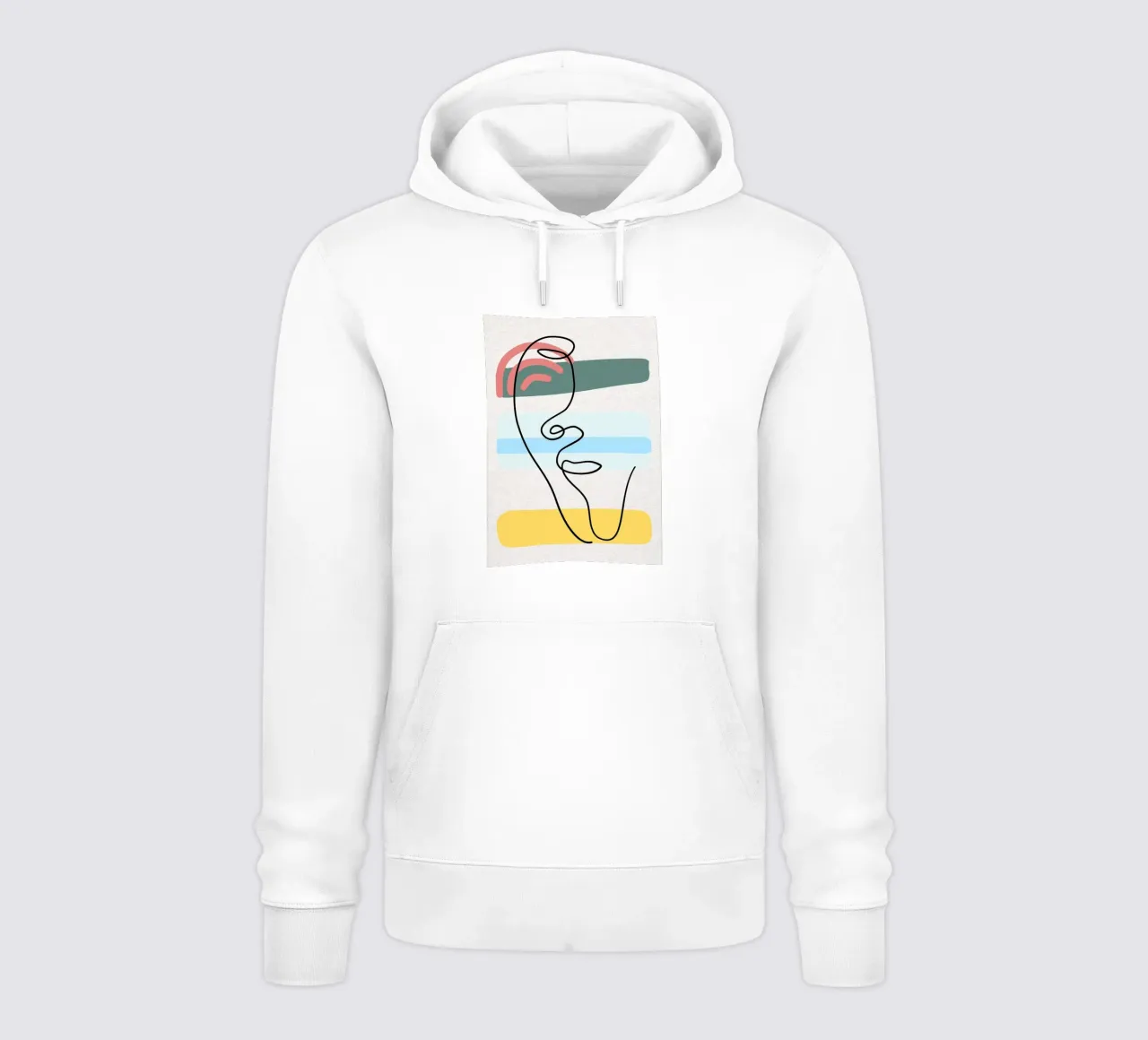 Line art astratte di volti con colori felpa con cappuccio da apple crumble