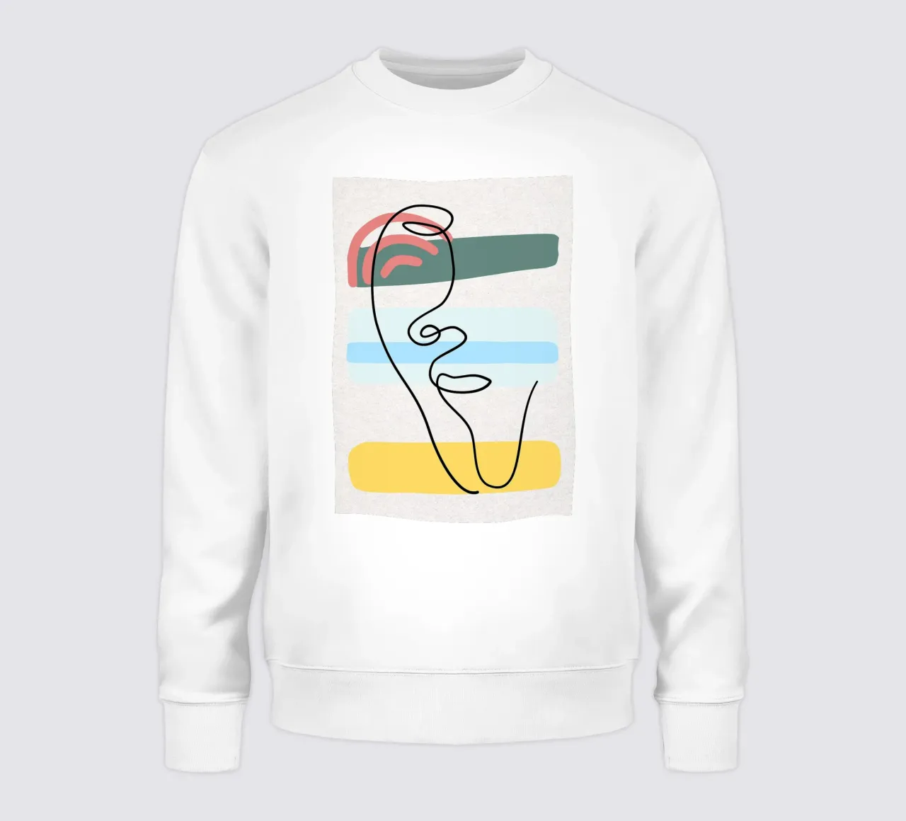 Line art astratte di volti con colori felpa da apple crumble