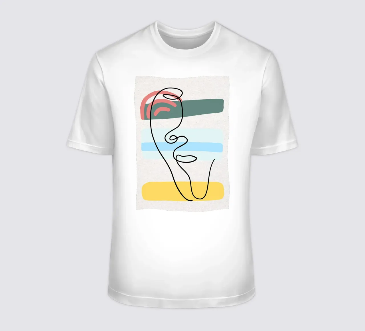 Line art astratte di volti con colori t-shirt da apple crumble