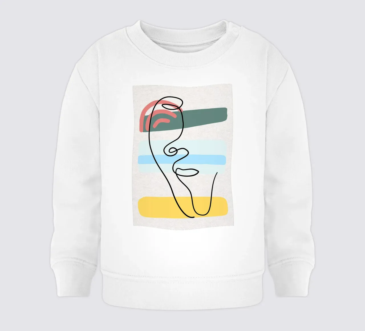 Line art astratte di volti con colori felpa neonato da apple crumble