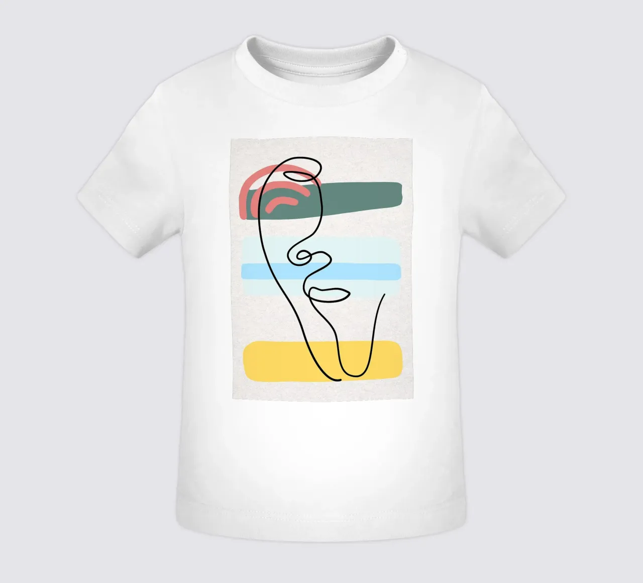 Line art astratte di volti con colori maglietta neonato da apple crumble