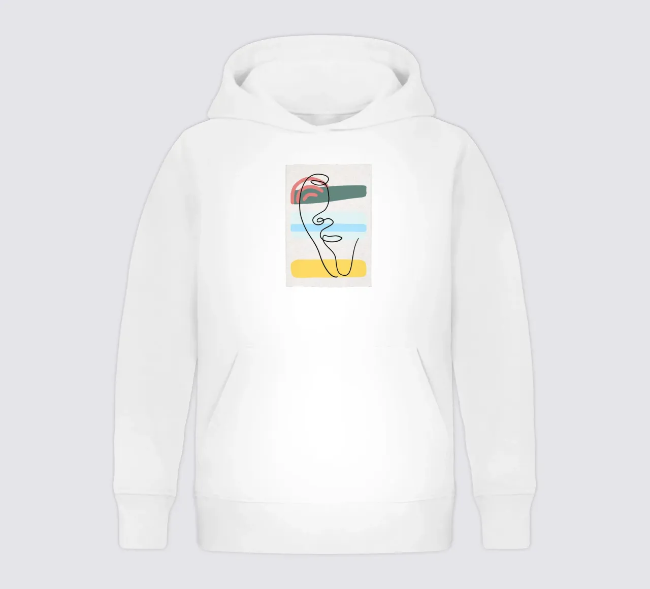 Line art astratte di volti con colori felpa bambino con cappuccio da apple crumble