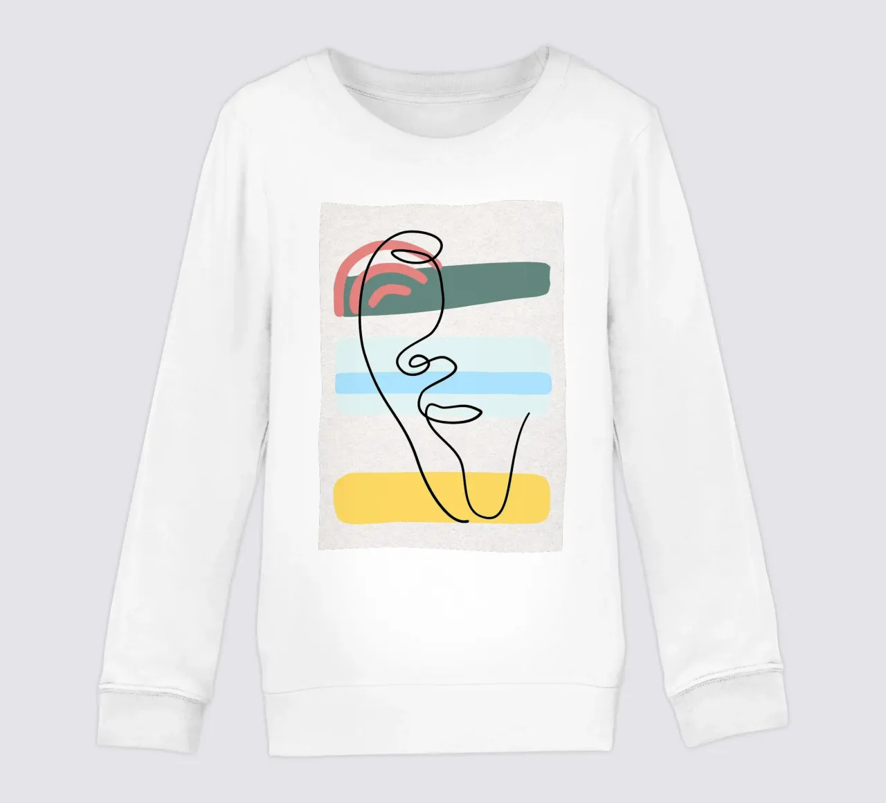 Line art astratte di volti con colori felpa bambino da apple crumble
