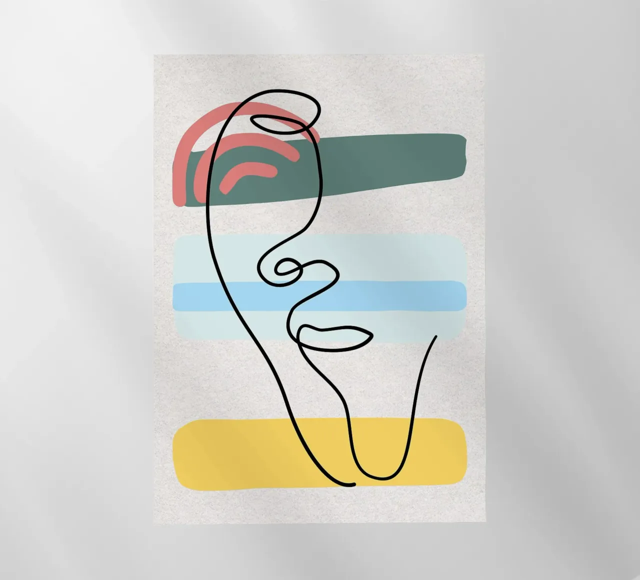 Line art astratte di volti con colori pellicola backlit da apple crumble