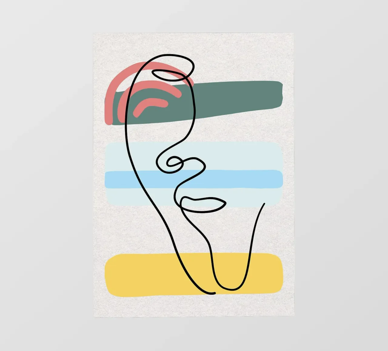 Line art astratte di volti con colori telo in pvc da apple crumble
