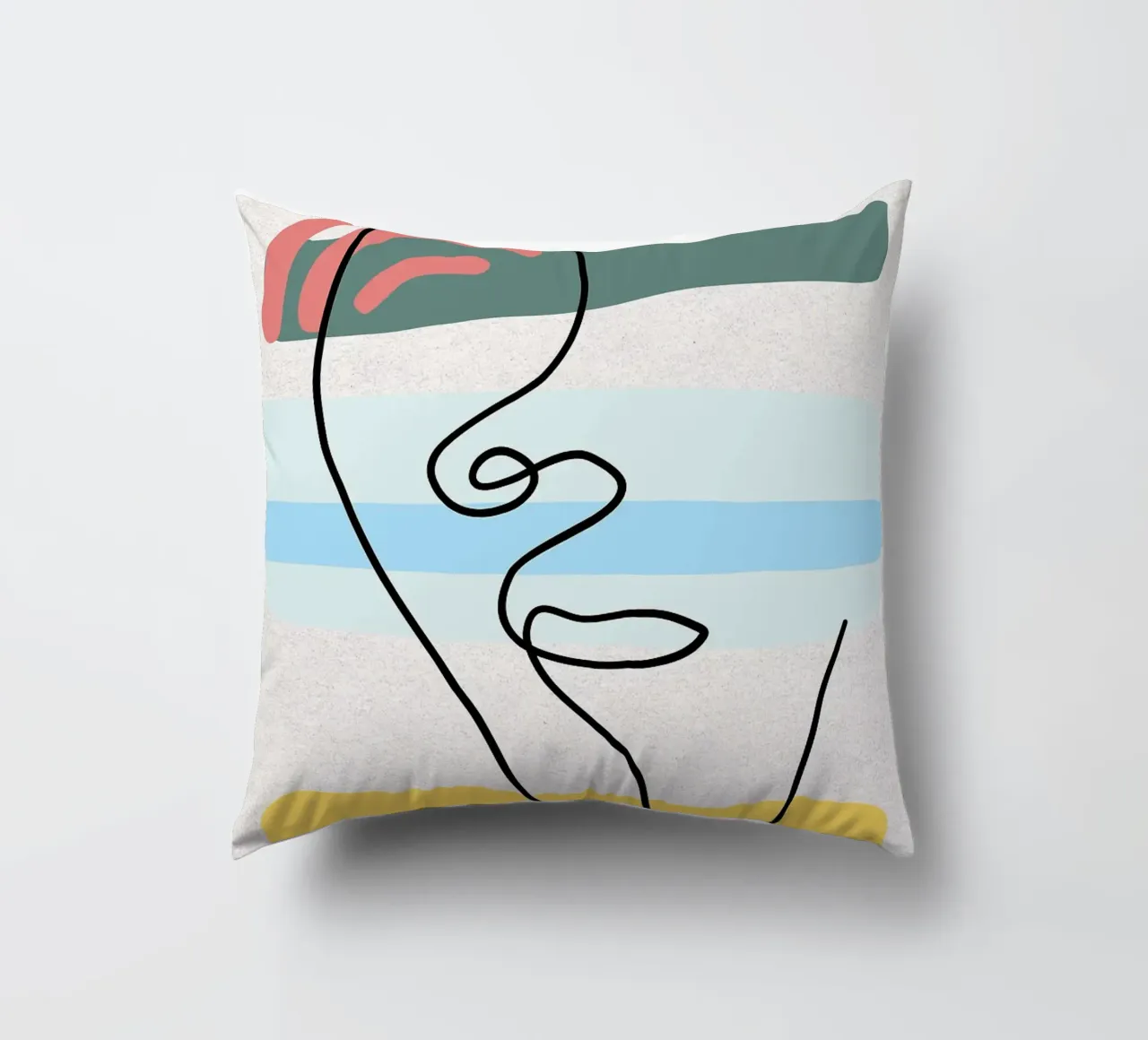 Line art astratte di volti con colori cuscino da apple crumble